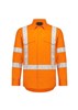 SYZMIK MENS ORANGE FLAME LIGHTWEIGHT RIPSTOP X BACK TAPED SHIRT