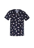 BIZCARE MENS PRINTED BEST FRIENDS SCRUB TOP
