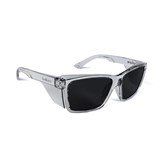 BOLLE STKS 420 PLATINUM SAFETY GLASSES SMOKE LENS WITH CLEAR FRAME